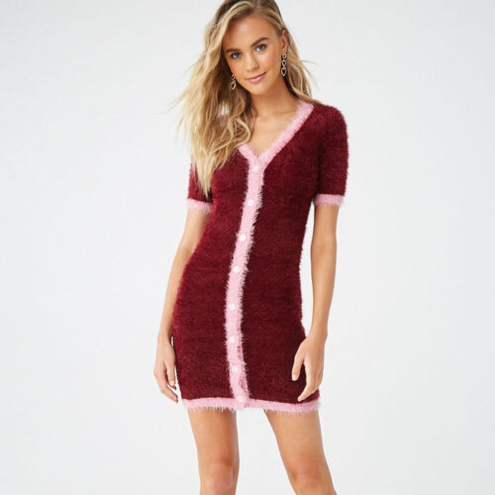 Fuzzy Sweater Dress